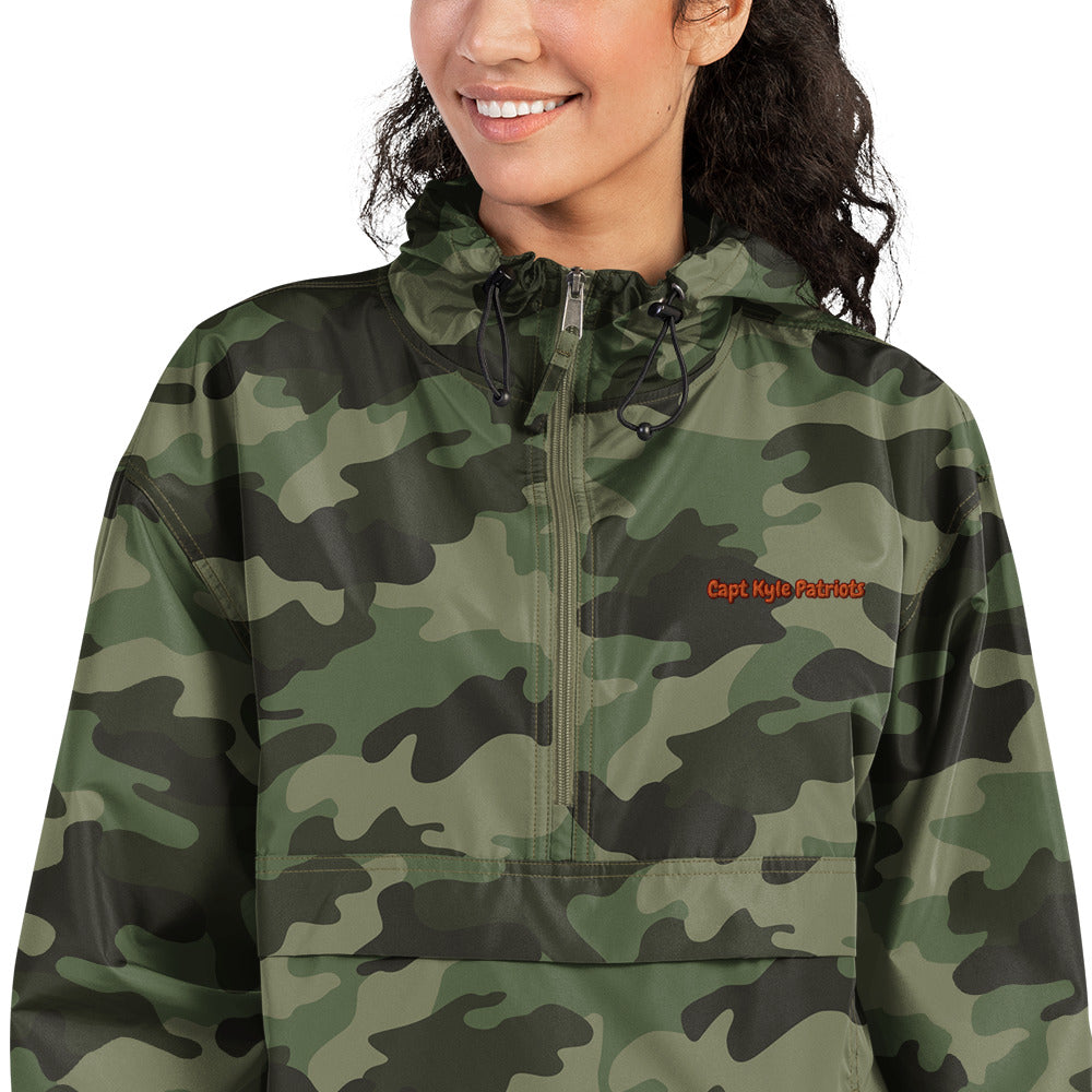 Capt Kyle Patriots Embroidered Champion Packable Jacket