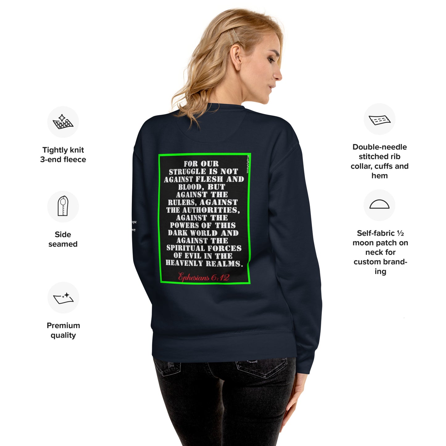 Capt Kyle Patriots Ephesians 6:12 Premium Sweatshirt